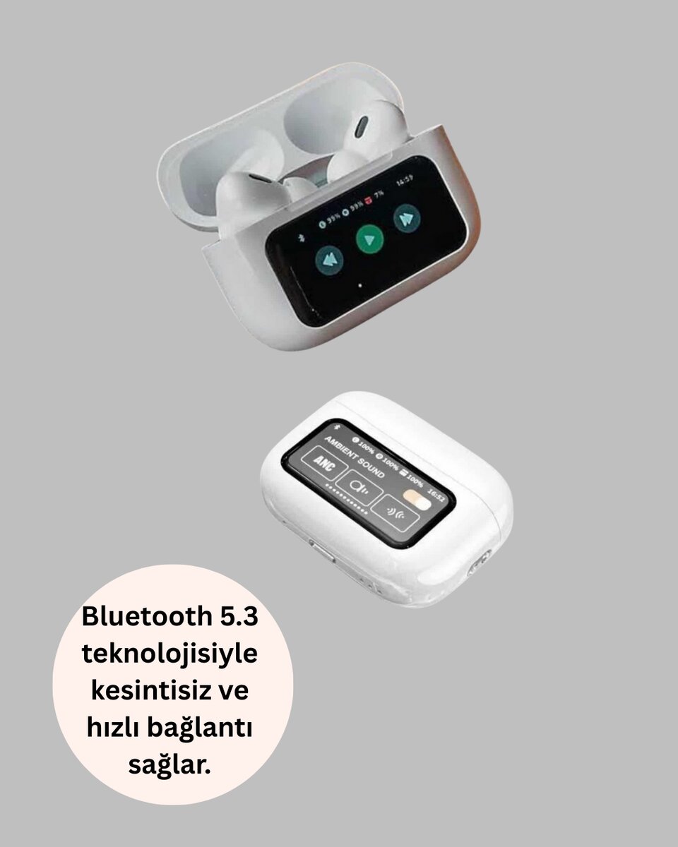 Tüm Telefonlarla Uyumlu ANC Özellikli Dokunmatik Bluetooth Kulaklık 3 Tüm Telefonlarla Uyumlu ANC Özellikli Dokunmatik Bluetooth Kulaklık - Görsel 3