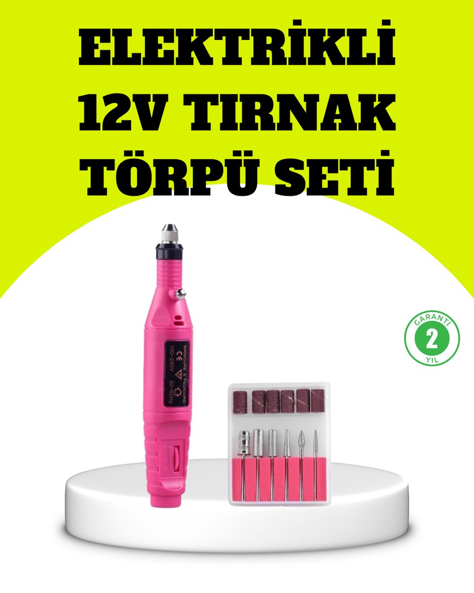 Elektrikli Manikür Pedikür Törpü Seti 6 Başlıklı 1 Elektrikli Manikür Pedikür Törpü Seti 6 Başlıklı
