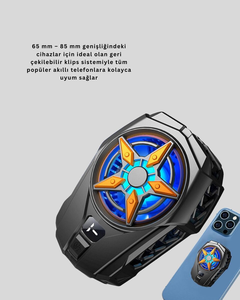 Oyunlar İçin Güçlü Telefon Soğutucu Fan Dijital Ekranlı 3 Oyunlar İçin Güçlü Telefon Soğutucu Fan Dijital Ekranlı - Görsel 3