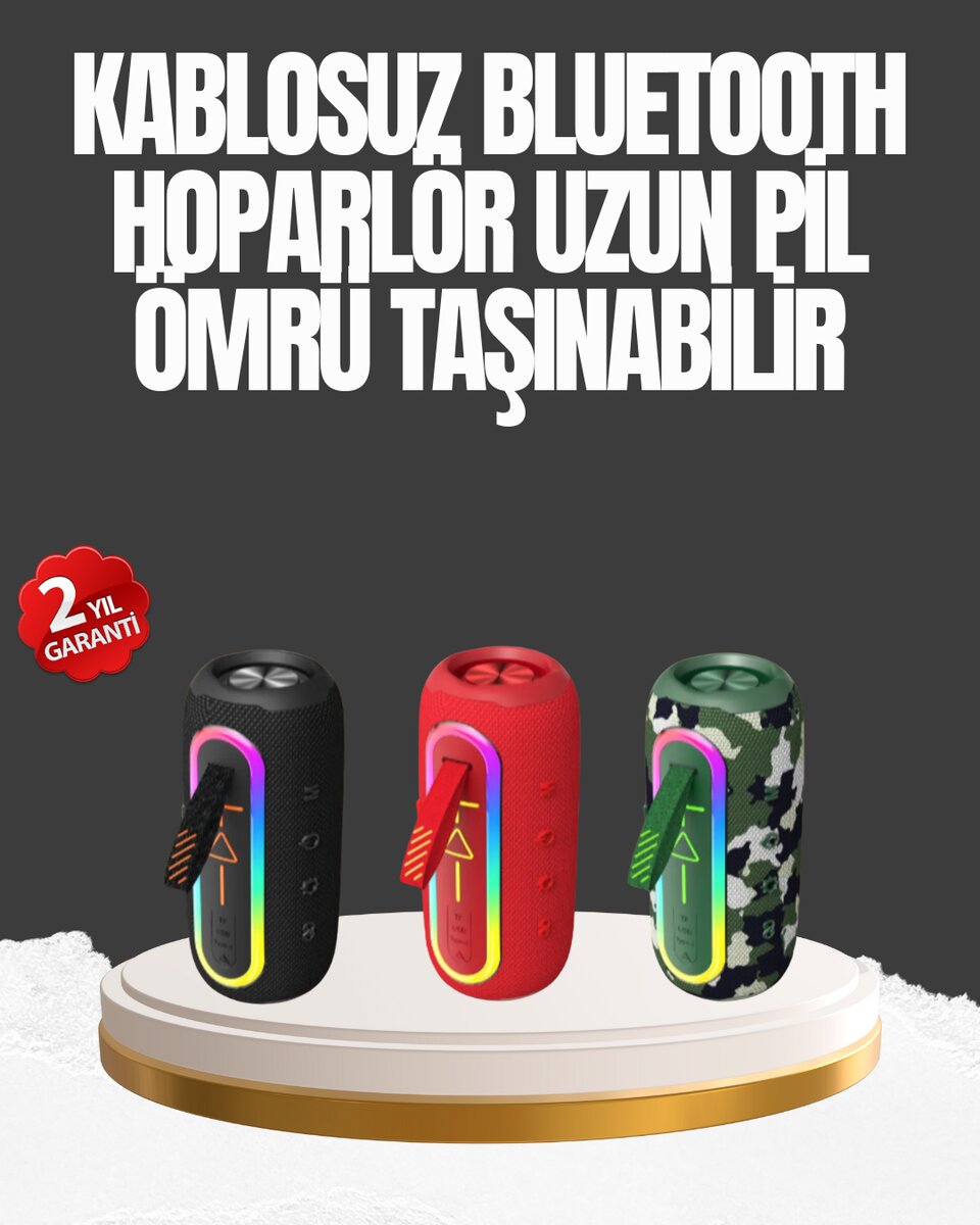 Taşınabilir Şarjlı Bluetooth Hoparlör Güçlü Bas 1 Taşınabilir Şarjlı Bluetooth Hoparlör Güçlü Bas