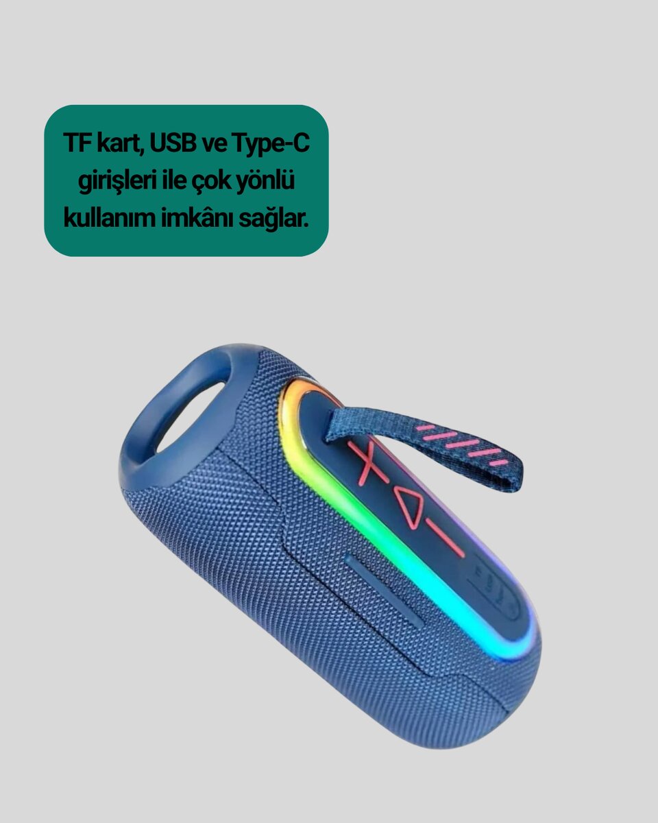 Taşınabilir Şarjlı Bluetooth Hoparlör Güçlü Bas 3 Taşınabilir Şarjlı Bluetooth Hoparlör Güçlü Bas - Görsel 3