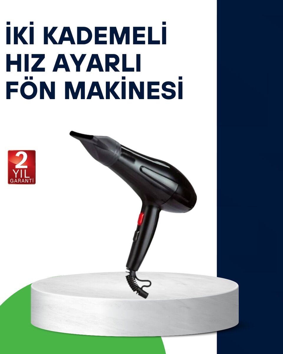 2200W Saç Kurutma Makinesi Soğuk ve Sıcak Üfleme Fonksiyonlu 1 2200W Saç Kurutma Makinesi Soğuk ve Sıcak Üfleme Fonksiyonlu