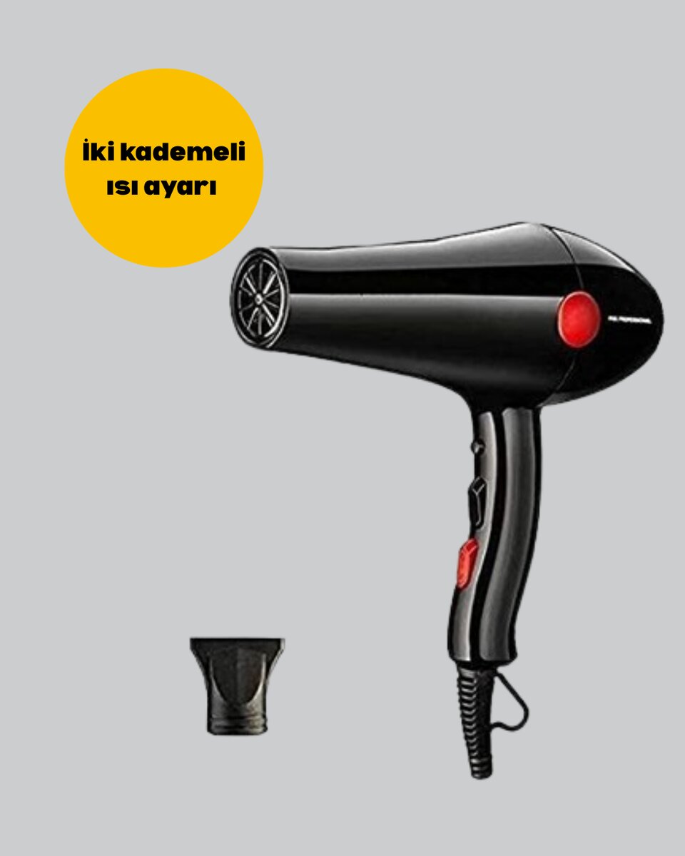 2200W Saç Kurutma Makinesi Soğuk ve Sıcak Üfleme Fonksiyonlu 3 2200W Saç Kurutma Makinesi Soğuk ve Sıcak Üfleme Fonksiyonlu - Görsel 3