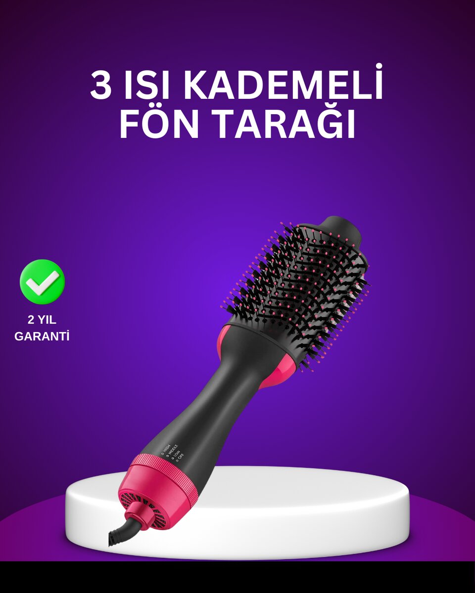 Negatif İyon Teknolojili Saç Kurutma ve Şekillendirme Fırçası 1 Negatif İyon Teknolojili Saç Kurutma ve Şekillendirme Fırçası