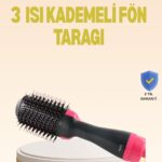3 Isı Kademeli 1200W Saç Şekillendirme Fırçası.