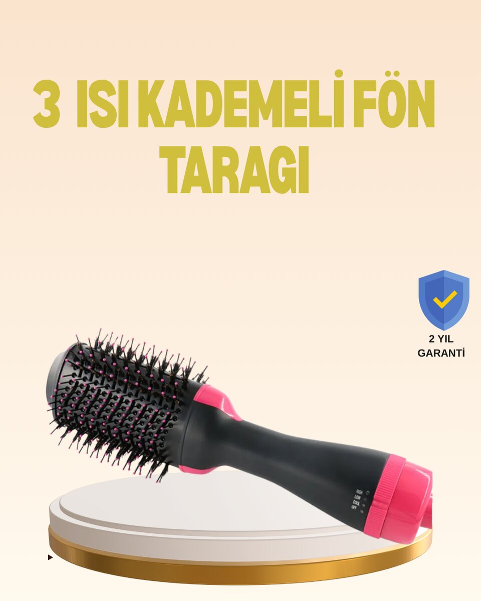 3 Isı Kademeli 1200W Saç Şekillendirme Fırçası. 1 3 Isı Kademeli 1200W Saç Şekillendirme Fırçası.