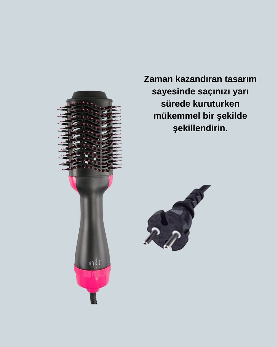 3 Isı Kademeli 1200W Saç Şekillendirme Fırçası. 2 3 Isı Kademeli 1200W Saç Şekillendirme Fırçası. - Görsel 2