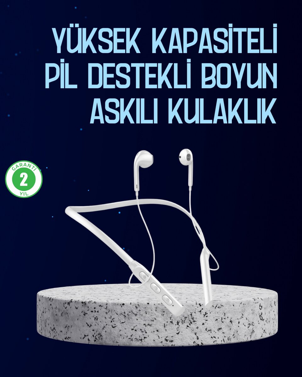 USB Şarjlı Uzun Ömürlü Boyun Askılı Bluetooth Kulaklık 1 USB Şarjlı Uzun Ömürlü Boyun Askılı Bluetooth Kulaklık