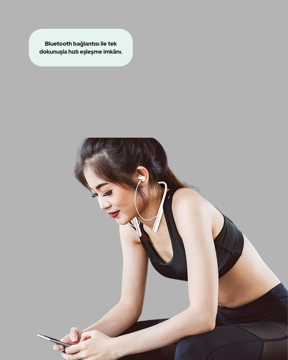 100 Saat Pil Ömrü Boyun Askılı Bluetooth Kablosuz Kulaklık 2 100 Saat Pil Ömrü Boyun Askılı Bluetooth Kablosuz Kulaklık - Görsel 2