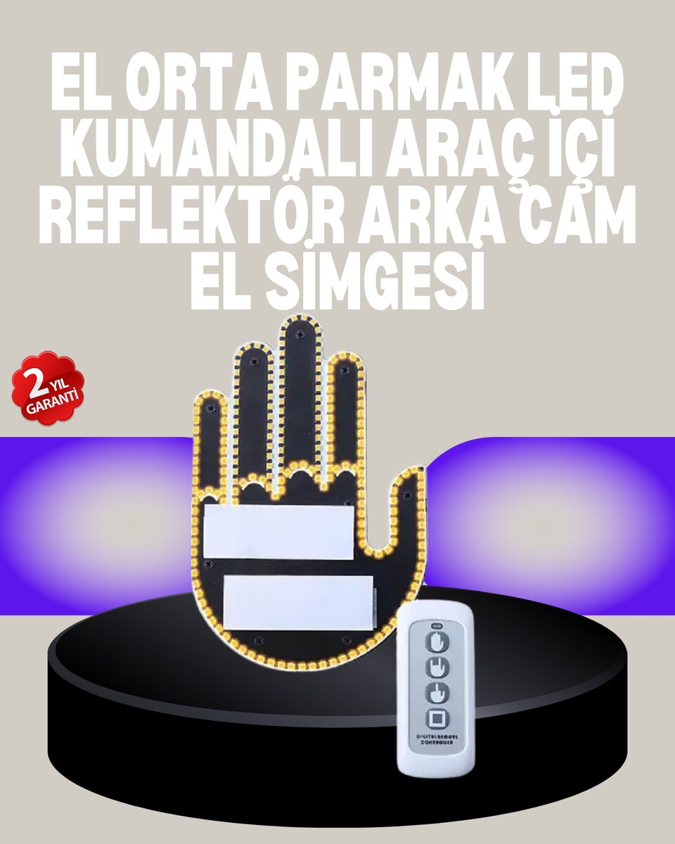 A Kalite Uzaktan Kumandalı LED Park Uyarı Işığı El Figürlü Model 1 A Kalite Uzaktan Kumandalı LED Park Uyarı Işığı El Figürlü Model