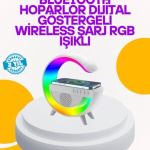 Renkli Işıklı 15W Kablosuz Şarjlı Masa Lambası