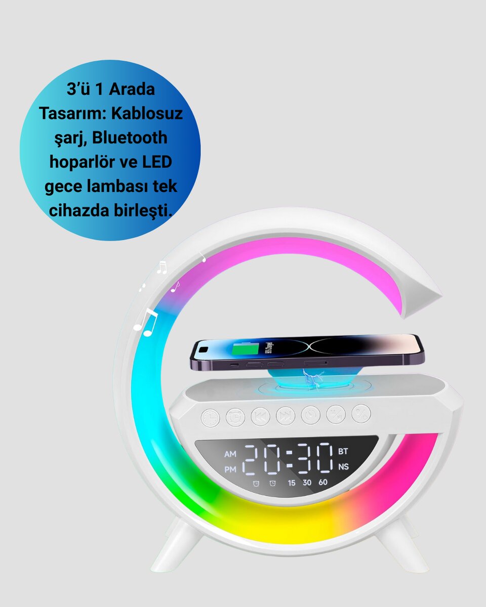 2025 Yeni Seri 15W Kablosuz Şarjlı LED Atmosfer Lambası 2 2025 Yeni Seri 15W Kablosuz Şarjlı LED Atmosfer Lambası - Görsel 2