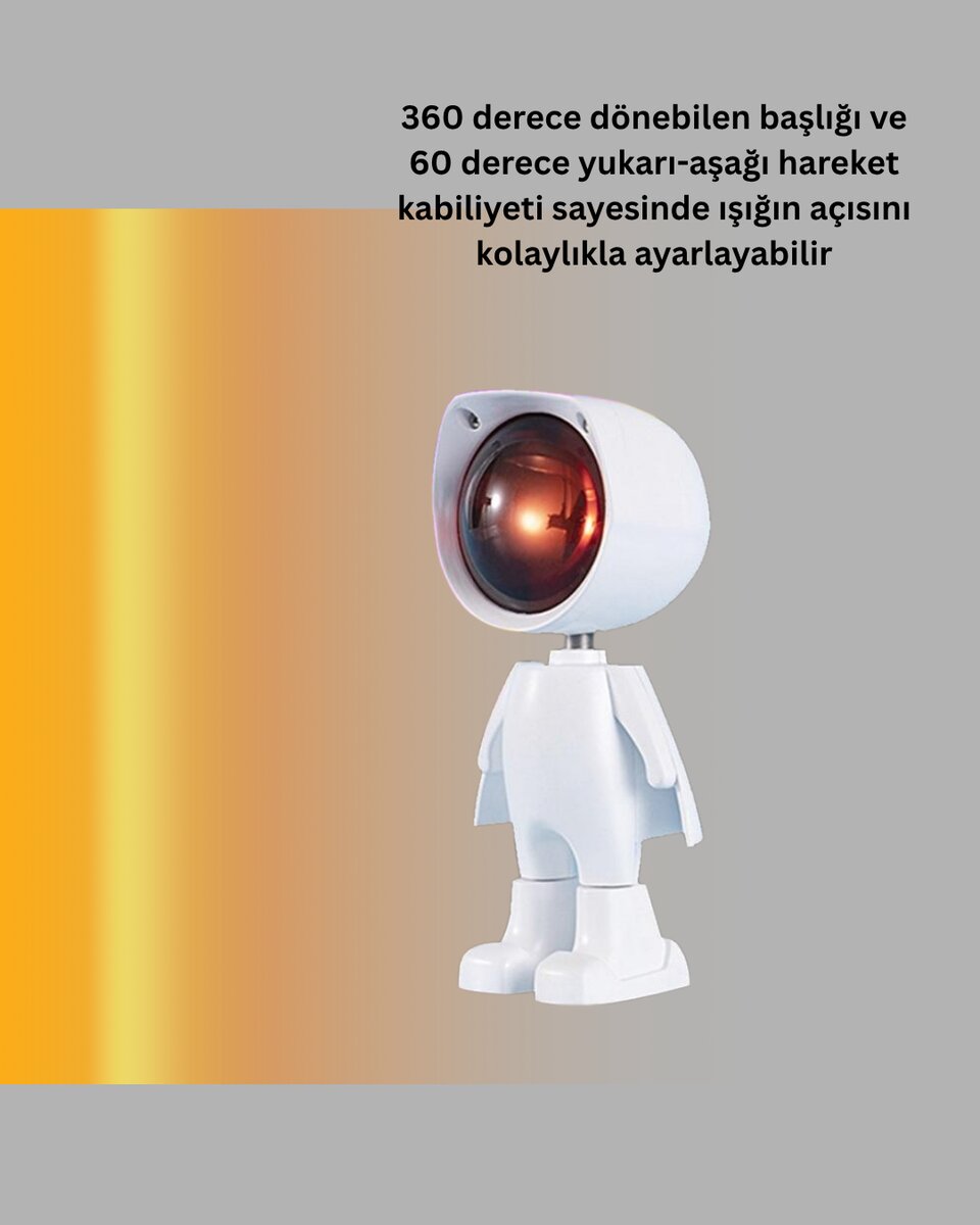 360° Ayarlanabilir Başlıklı Astronot Gece Lambası 4 360° Ayarlanabilir Başlıklı Astronot Gece Lambası - Görsel 4