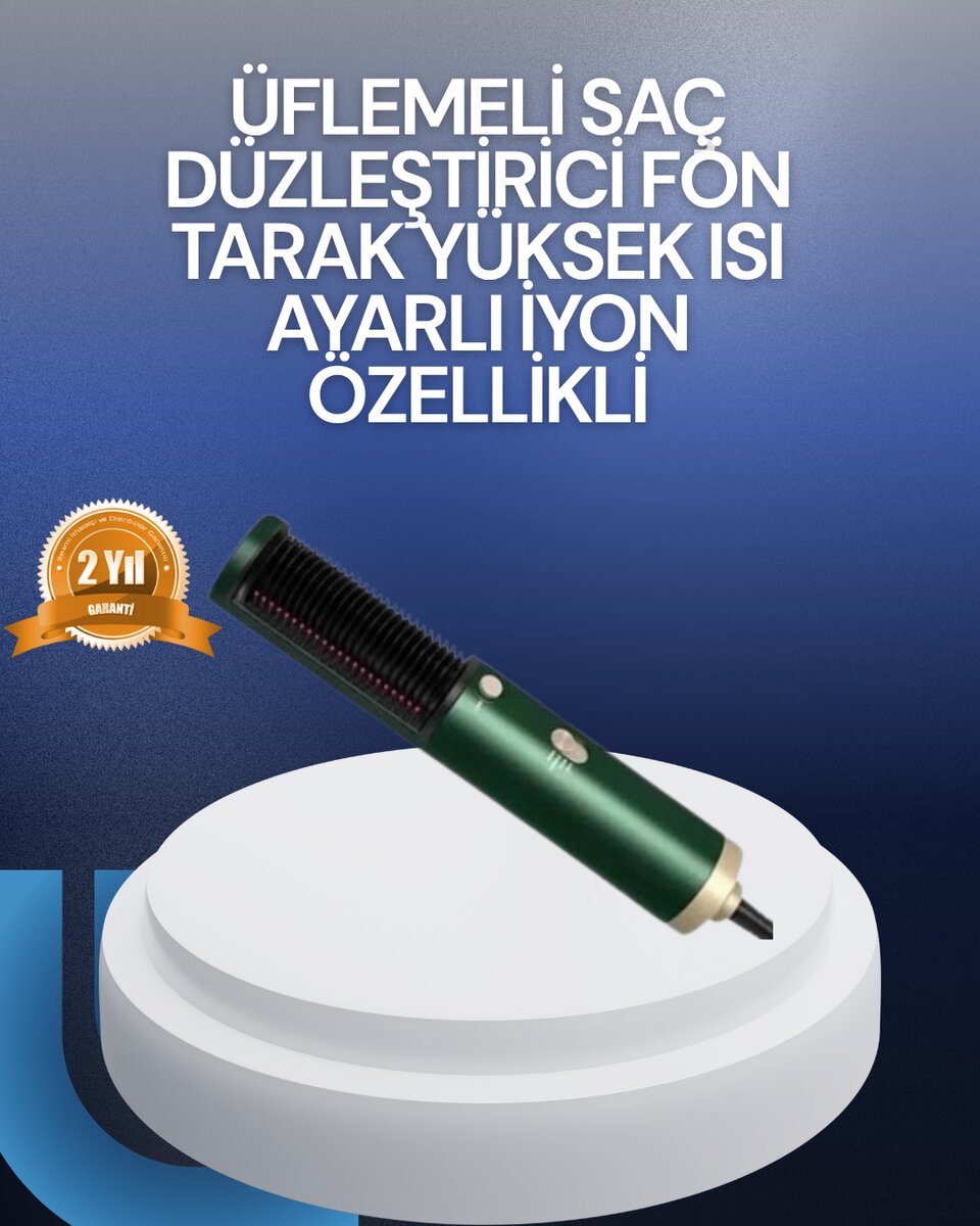 Saç Kurutma Düzleştirici ve Tarak Tek Cihazda – 3 Kademeli Isı Ayarı 1 Saç Kurutma Düzleştirici ve Tarak Tek Cihazda – 3 Kademeli Isı Ayarı