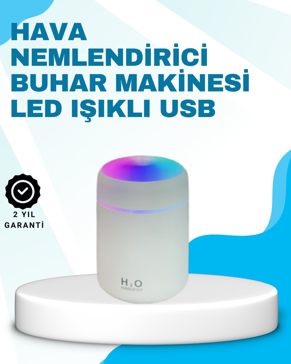 LED Işıklı Sessiz Masaüstü Nemlendirici – 3 Buhar Modu 1 LED Işıklı Sessiz Masaüstü Nemlendirici – 3 Buhar Modu