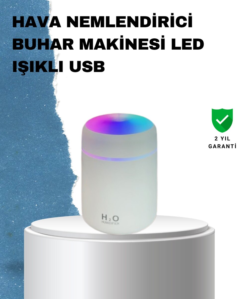 ABS Gövdeli 300ml USB Nemlendirici – Beyaz Gri Pembe Renk 1 ABS Gövdeli 300ml USB Nemlendirici – Beyaz Gri Pembe Renk