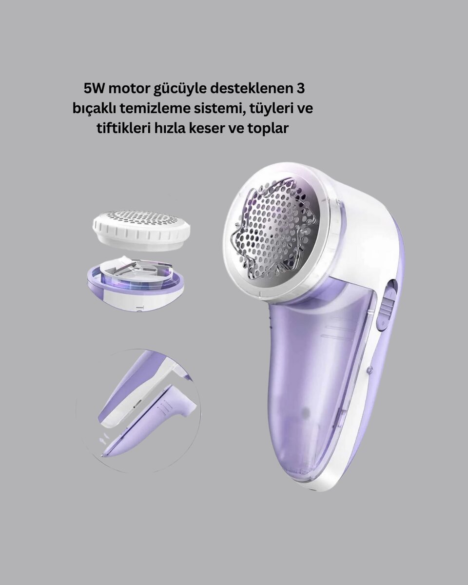 Tiftik ve Tüy Toplama Cihazı – 200ml Hazne Kompakt Boyut 2 Tiftik ve Tüy Toplama Cihazı – 200ml Hazne Kompakt Boyut - Görsel 2