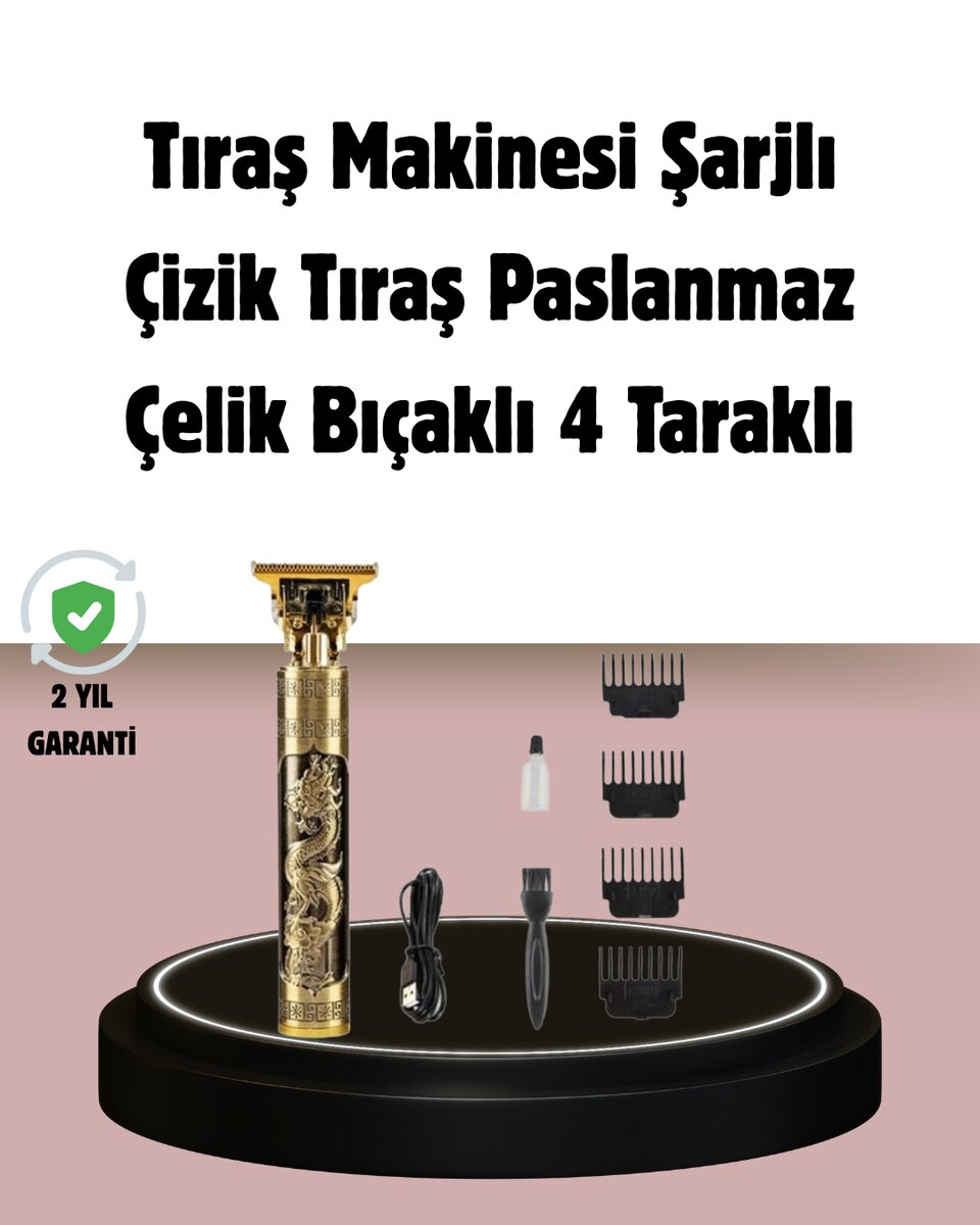 Şarjlı Titanyum Bıçaklı Saç Kesme Makinesi 1 Şarjlı Titanyum Bıçaklı Saç Kesme Makinesi