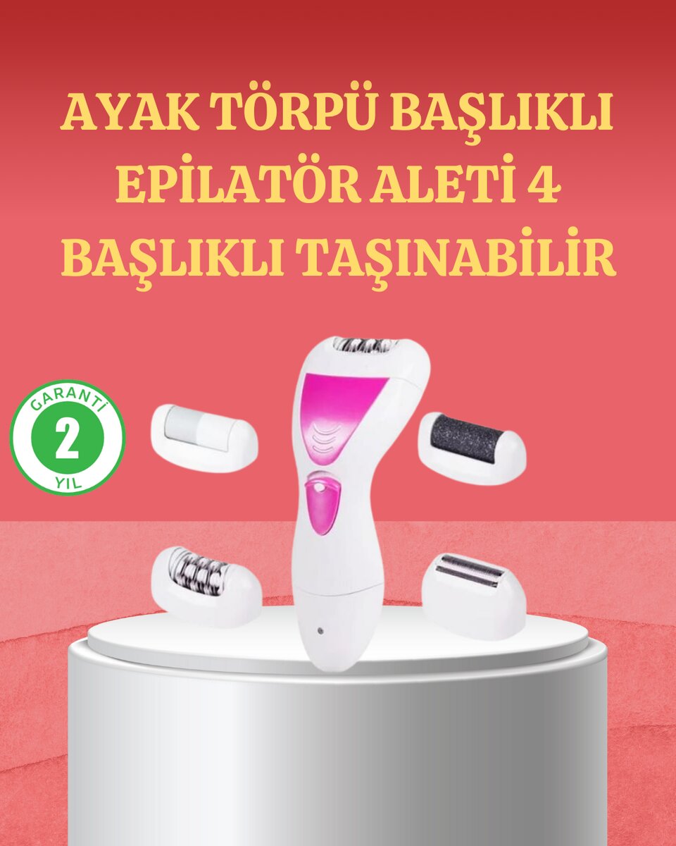 4 Başlıklı Kablosuz Şarjlı Epilasyon Cihazı 1 4 Başlıklı Kablosuz Şarjlı Epilasyon Cihazı