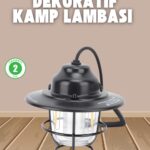 Dekoratif ve Fonksiyonel Taşınabilir Kamp Gece Lambası