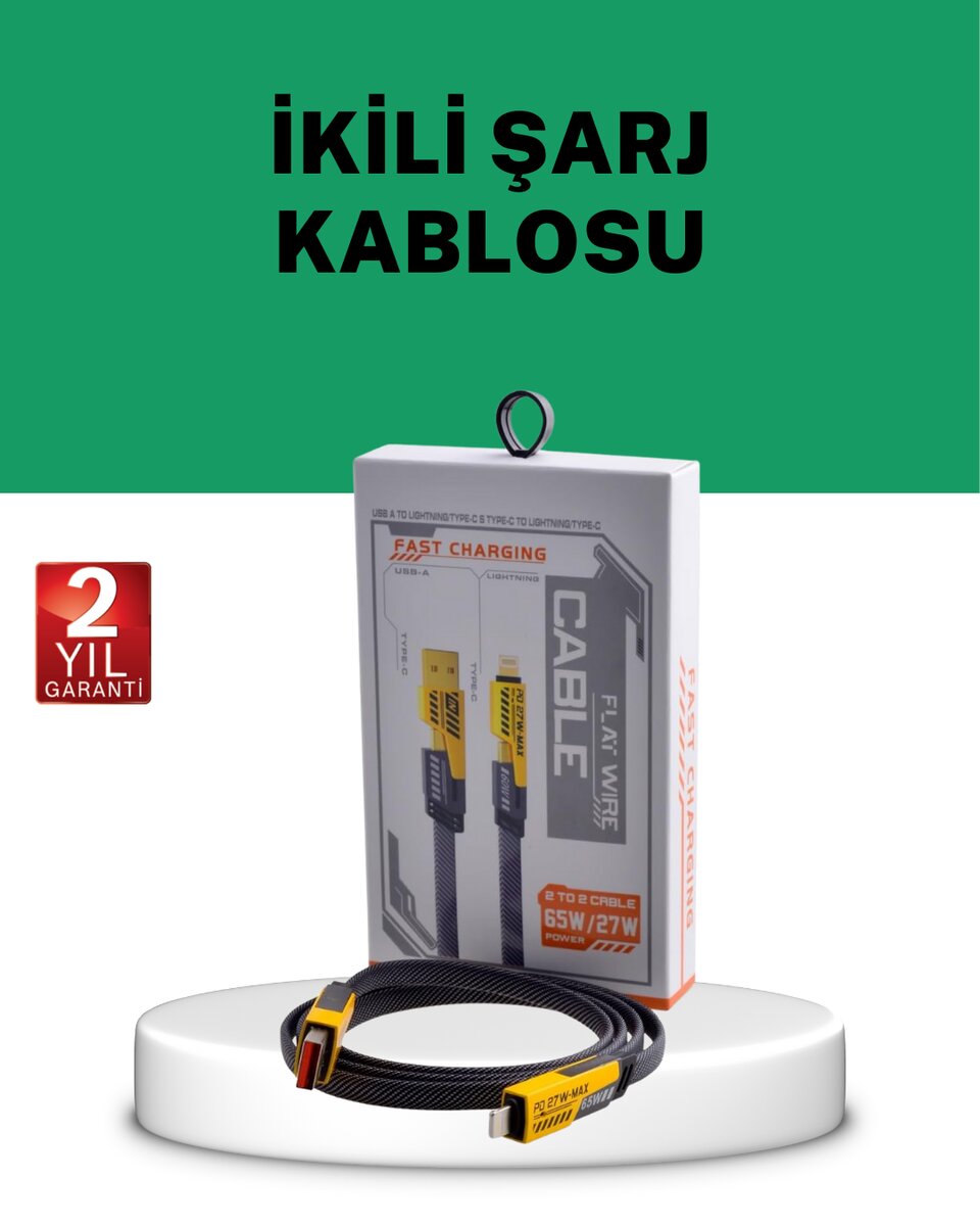 Yüksek Hızlı 65W Güç Çıkışlı Çoklu Cihaz Uyumlu Şarj Kablosu 1 Yüksek Hızlı 65W Güç Çıkışlı Çoklu Cihaz Uyumlu Şarj Kablosu