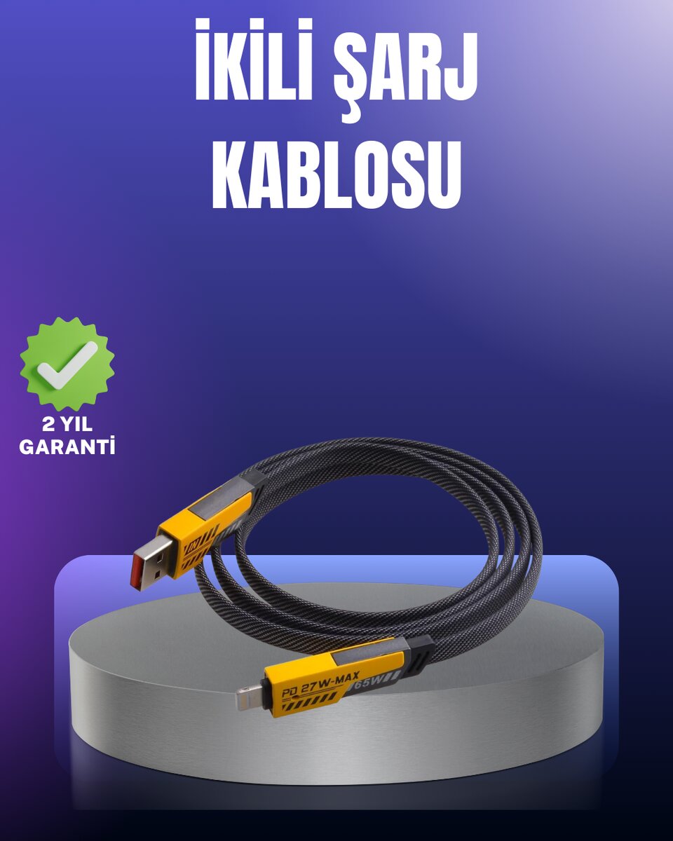 Evrensel Uyumluluklu Dayanıklı Metal Başlıklı Hızlı Şarj Kablosu 1 Evrensel Uyumluluklu Dayanıklı Metal Başlıklı Hızlı Şarj Kablosu