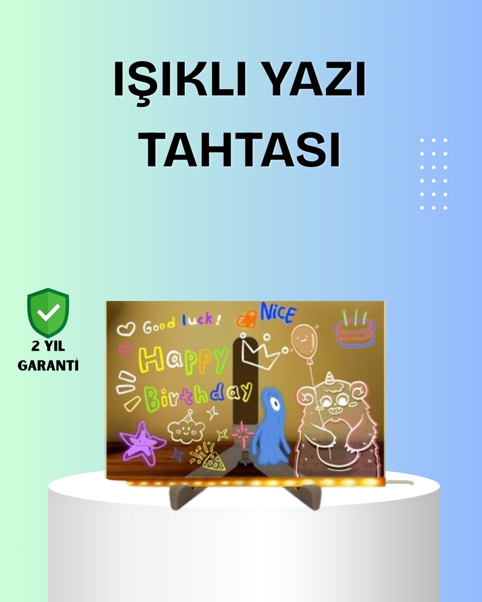 Yaratıcı Çizim ve Mesajlar İçin LED Işıklı Renkli Tahta 1 Yaratıcı Çizim ve Mesajlar İçin LED Işıklı Renkli Tahta