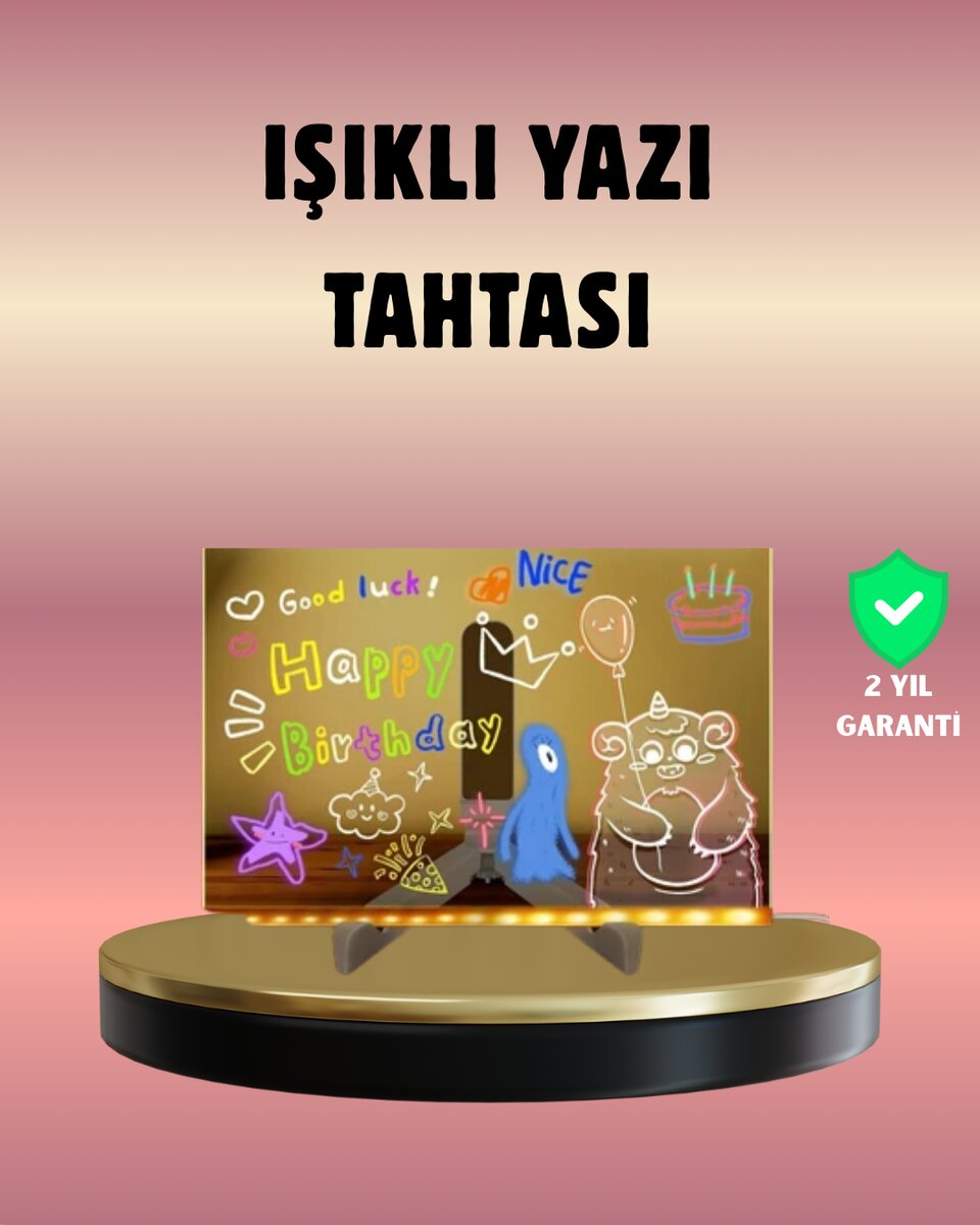 USB Bağlantılı LED Akrilik Çizim ve Not Tahtası 1 USB Bağlantılı LED Akrilik Çizim ve Not Tahtası