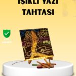 LED Işıklı Akrilik Yazı Tahtası Renkli Kalem Setiyle