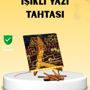 LED Işıklı Akrilik Yazı Tahtası Renkli Kalem Setiyle