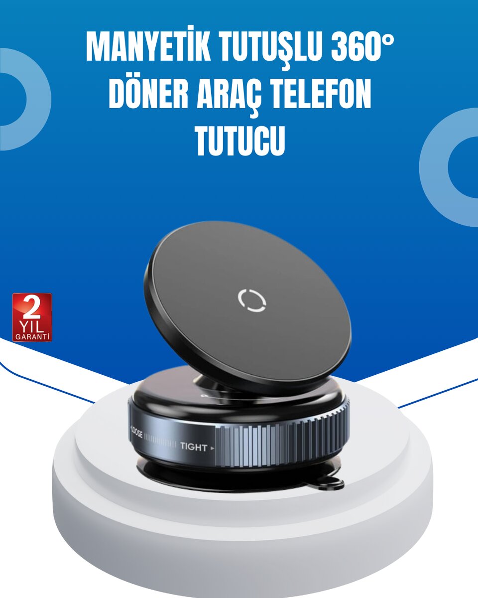 Evrensel Manyetik Araç Telefon Tutucu 360° Döner Başlık 1 Evrensel Manyetik Araç Telefon Tutucu 360° Döner Başlık