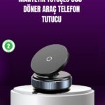 Araç İçi Manyetik Telefon Tutucu 360° Döner Vakumlu Stand