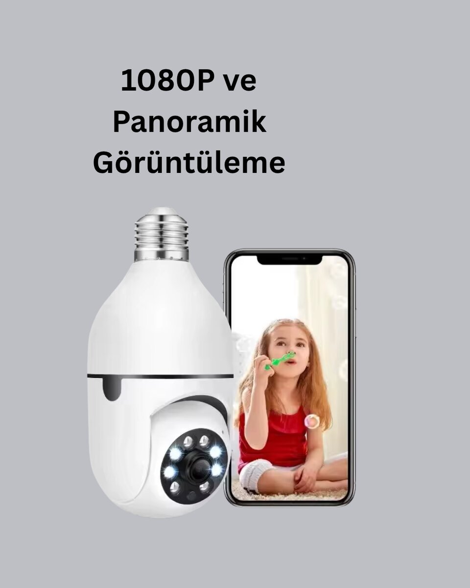 360° Panoramik Görüntüleme Sunan Ampul Tipi Güvenlik Kamerası 2 360° Panoramik Görüntüleme Sunan Ampul Tipi Güvenlik Kamerası - Görsel 2