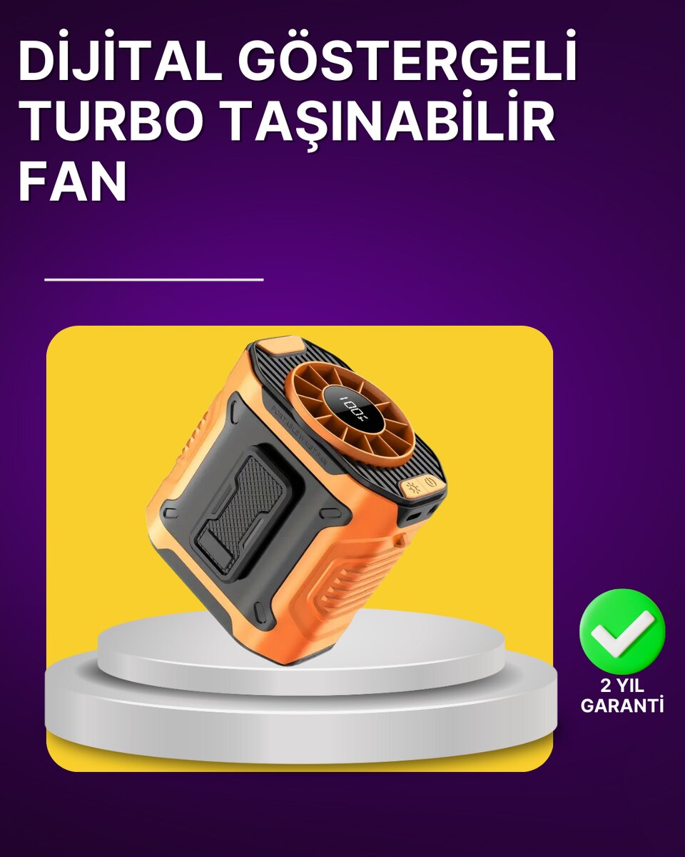 100 Kademeli Hız Ayarlı Taşınabilir Bel ve Boyun Fanı 1 100 Kademeli Hız Ayarlı Taşınabilir Bel ve Boyun Fanı