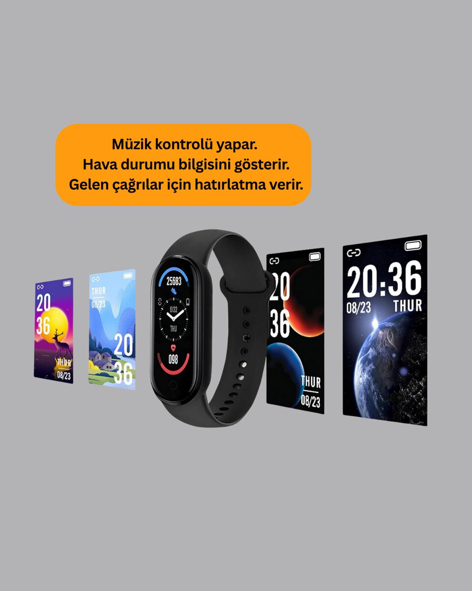Akıllı Bileklik – Kalp Atışı Uyku Adımsayar ve Bildirim Takibi 3 Akıllı Bileklik – Kalp Atışı Uyku Adımsayar ve Bildirim Takibi - Görsel 3