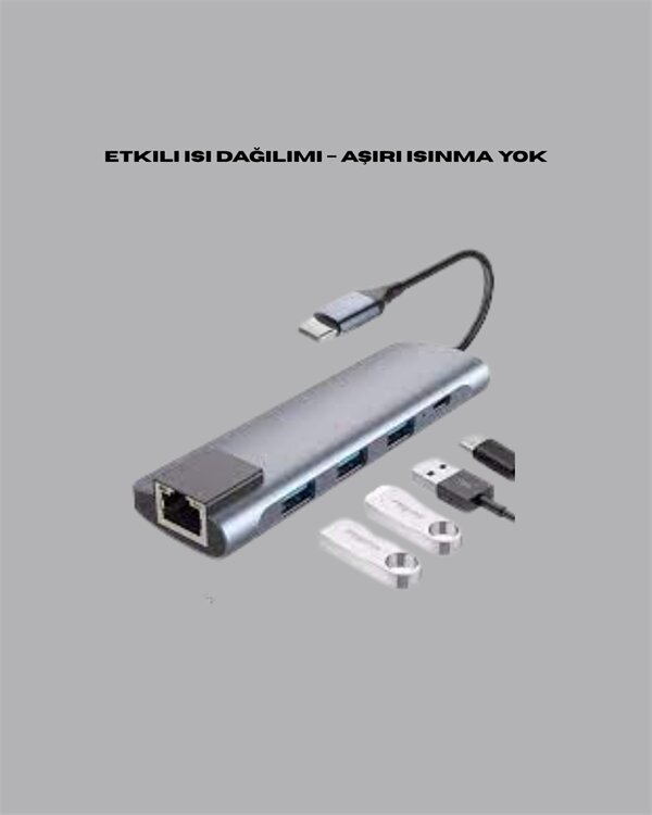 4K HDMI Çıkışlı Gigabit Ethernet'li USB‑C Çoklu Port Hub 4 4K HDMI Çıkışlı Gigabit Ethernet'li USB‑C Çoklu Port Hub - Görsel 4