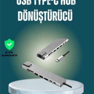 USB‑C Çoklu Bağlantı Merkezi – 5 Gbps 100‑240 V Sağlam Eloksal Tasarım
