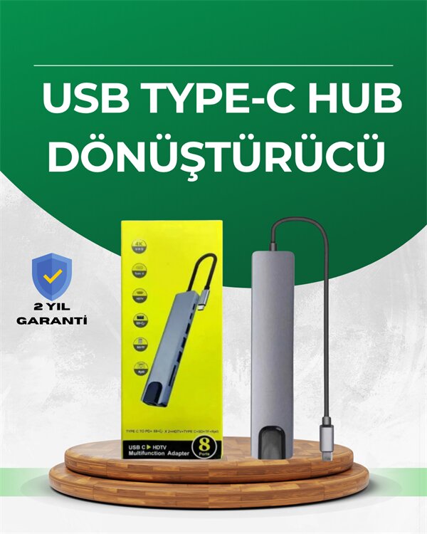 Type‑C Dönüştürücü – 2×USB3.0 SD/MS 4K HDMI & RJ45 ile Profesyonel Kullanım 1 Type‑C Dönüştürücü – 2×USB3.0 SD/MS 4K HDMI & RJ45 ile Profesyonel Kullanım