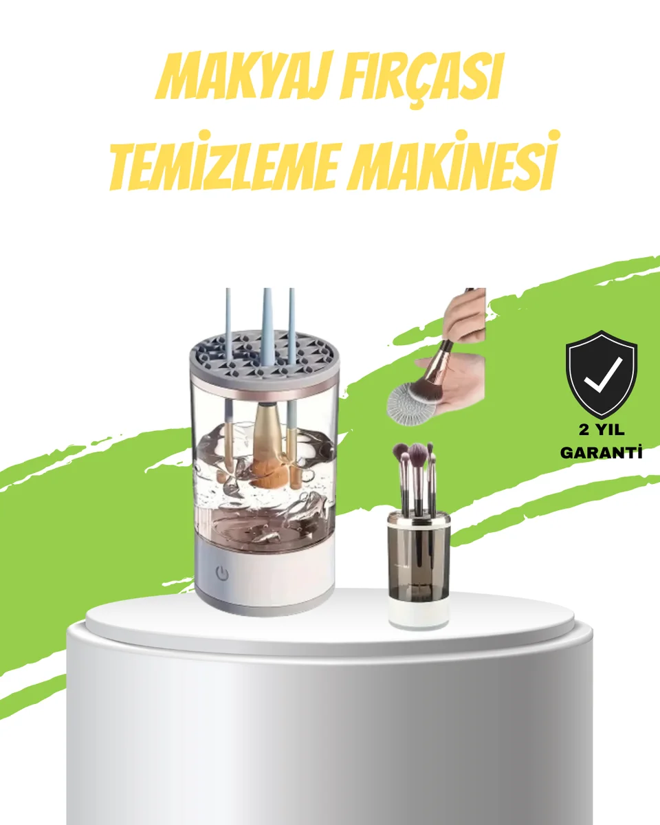 Otomatik Makyaj Fırçası Temizleyici Sonik Teknoloji USB Şarjlı 1 Otomatik Makyaj Fırçası Temizleyici Sonik Teknoloji USB Şarjlı