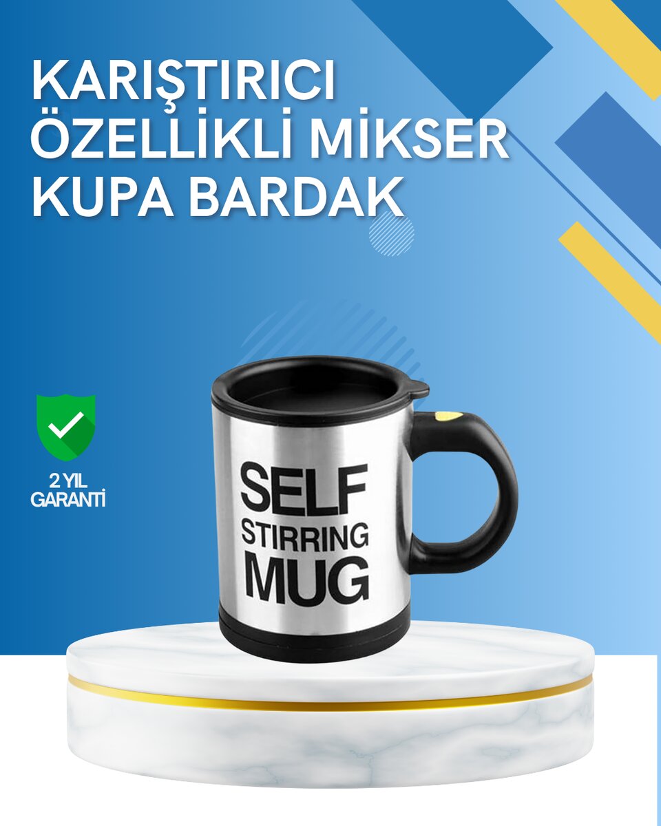 Çift Katmanlı Termos Özellikli Karıştırma Motorlu Kupa 1 Çift Katmanlı Termos Özellikli Karıştırma Motorlu Kupa