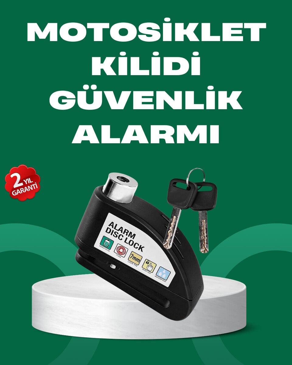Motosiklet Scooter Bisiklet Tekerlek Disk Kilidi Alarmlı Güvenlik 1 Motosiklet Scooter Bisiklet Tekerlek Disk Kilidi Alarmlı Güvenlik