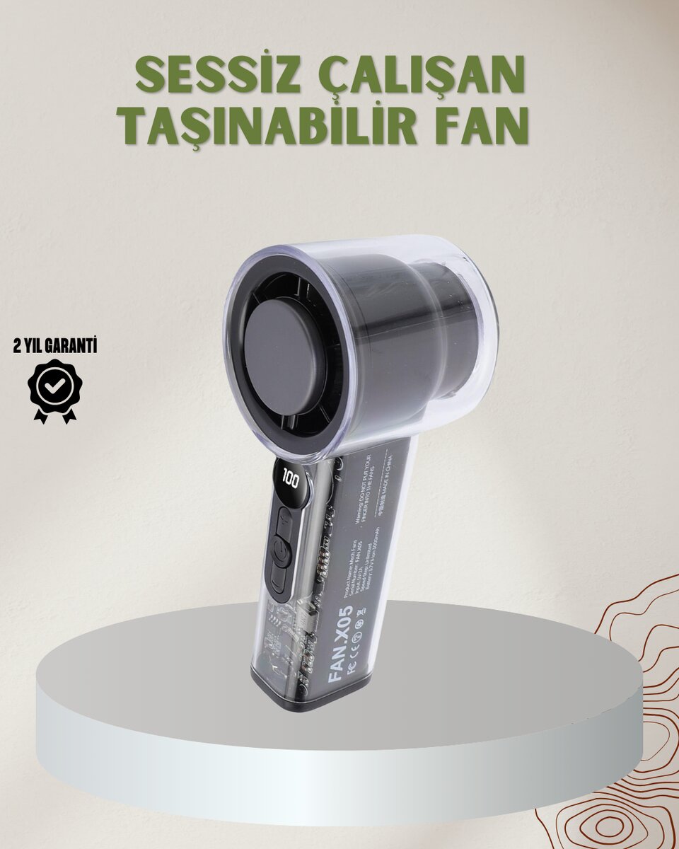 100 Kademeli Ayarlanabilir Mini Fan | Dijital Ekranlı Serinletici 1 100 Kademeli Ayarlanabilir Mini Fan | Dijital Ekranlı Serinletici