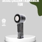 Dijital Ekranlı Şarjlı Mini Fan 100 Kademeli Hız Ayarı