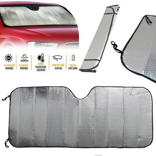 Araç Ön Cam Güneşlik UV ve Isı Koruma Katlanabilir Toyota Corolla Skoda Superb Dacia Duster Ford Focus 3 Araç Ön Cam Güneşlik UV ve Isı Koruma Katlanabilir Toyota Corolla Skoda Superb Dacia Duster Ford Focus - Görsel 3