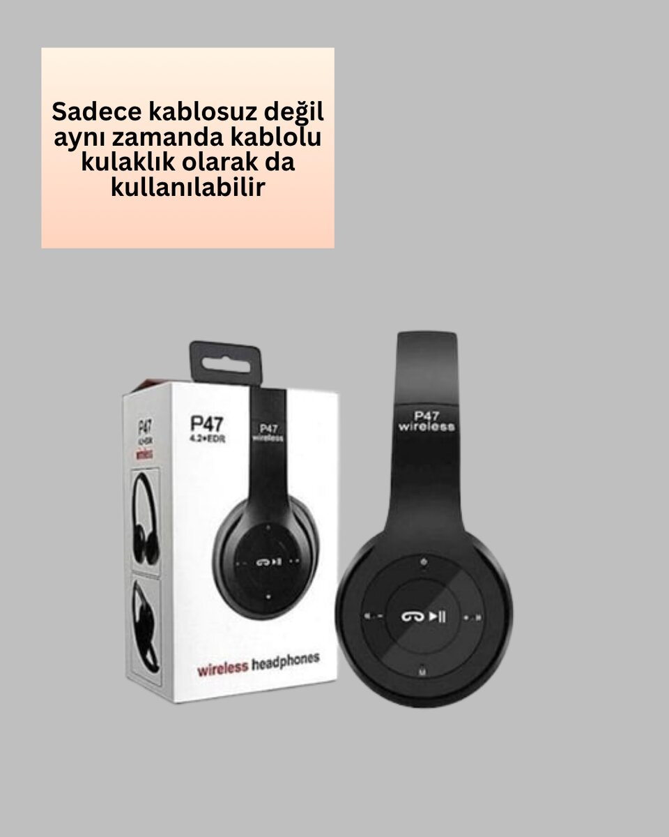 Bluetooth 5.0 Kablosuz Kulak Üstü Kulaklık | Stereo Ses ve Katlanabilir Tasarım 4 Bluetooth 5.0 Kablosuz Kulak Üstü Kulaklık | Stereo Ses ve Katlanabilir Tasarım - Görsel 4