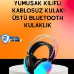 IPX4 Suya Dayanıklı Kablosuz Kulak Üstü Gaming Kulaklık