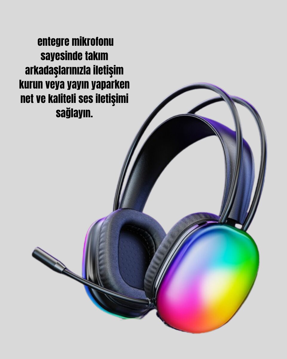Type-C Şarjlı RGB Işıklı Bluetooth Oyuncu Kulaklığı 2 Type-C Şarjlı RGB Işıklı Bluetooth Oyuncu Kulaklığı - Görsel 2