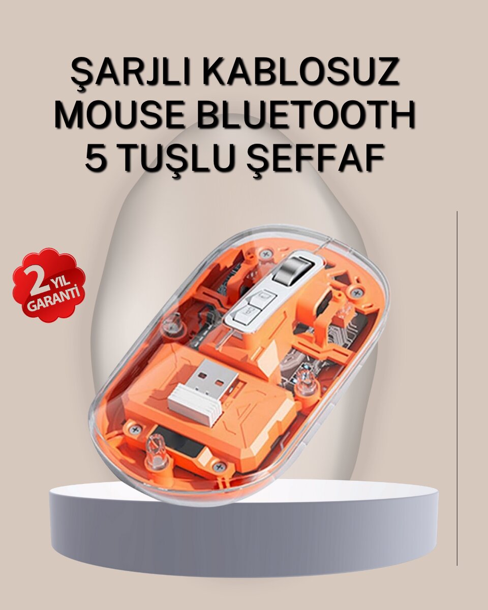 Çift Modlu Fare – USB Alıcılı ve Bluetooth Bağlantılı 1 Çift Modlu Fare – USB Alıcılı ve Bluetooth Bağlantılı