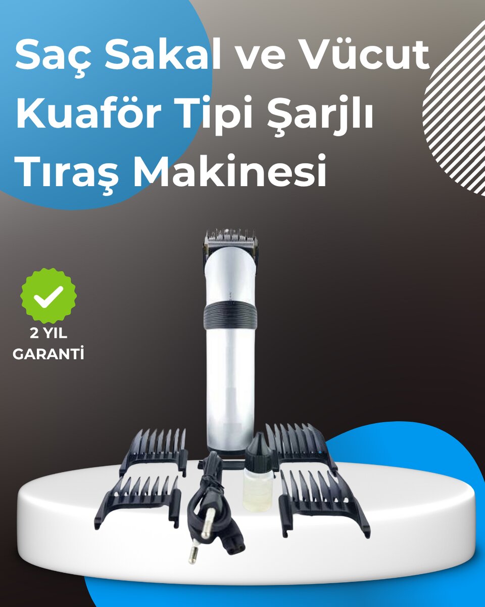 Profesyonel Saç ve Sakal Tıraş Makinesi – Tam Aksesuar Setli 1 Profesyonel Saç ve Sakal Tıraş Makinesi – Tam Aksesuar Setli