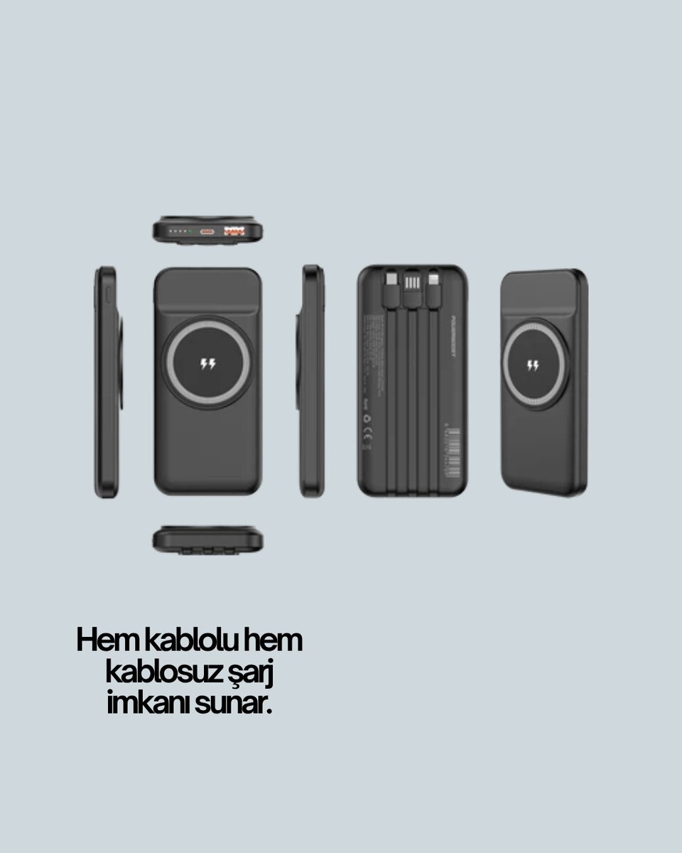 22.5W Hızlı + 15W Kablosuz Şarj – Akıllı Powerbank ile Her An Enerji 2 22.5W Hızlı + 15W Kablosuz Şarj – Akıllı Powerbank ile Her An Enerji - Görsel 2
